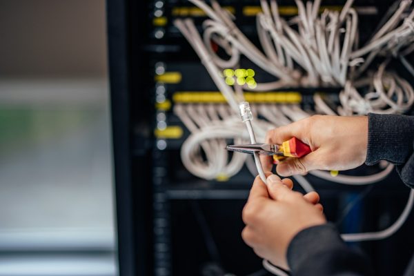 Repairing cable connection. Repairing cable connection.